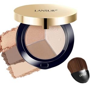 Tri-Color Face Palette - Cream, Tan, Brown Lansur NEW 2 Pack